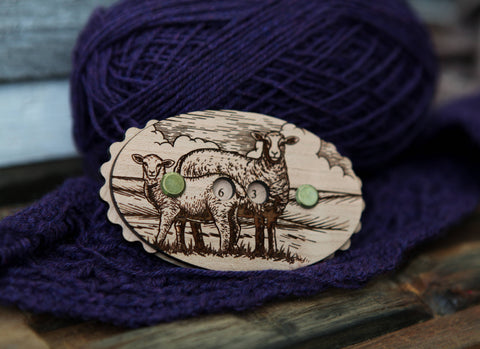 Sunrise Grove Cherry Wood Sheep Knitting Row Counter