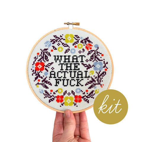 Junebug and Darlin Cross Stitch Kit What the Actual Fuck