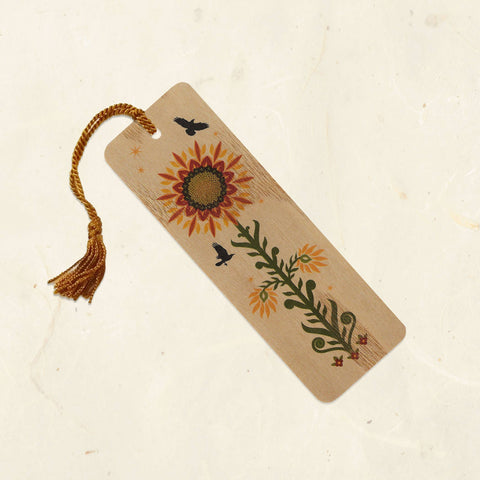 Little Gold Fox Wood Bookmark Sunflower