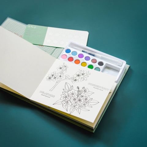 Cate Paper Co. Watercolor Painting Book State Flowers