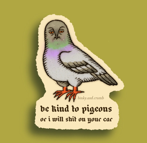 Binky and Crumb Sticker Vengeful pigeon