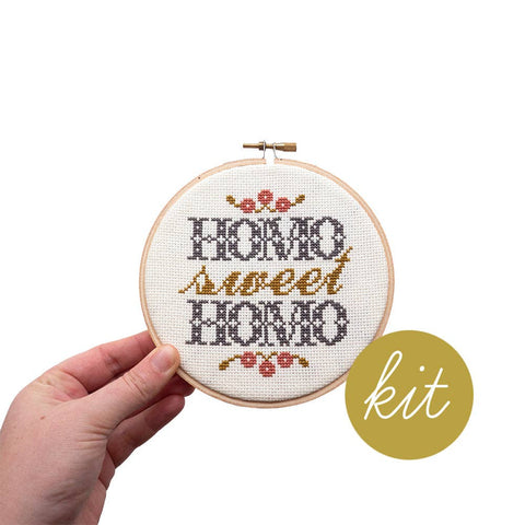 Junebug & Darlin Cross Stitch Kit Homo Sweet Homo