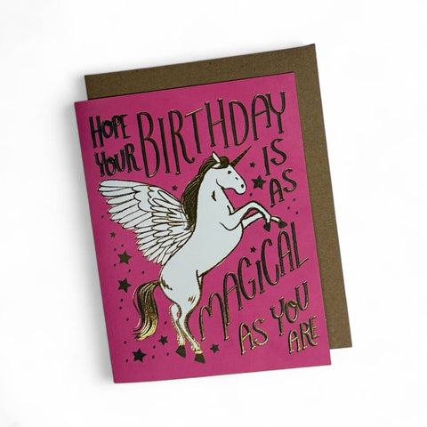 Wild Optimist Goldfoil Birthday Card Unicorn Birthday