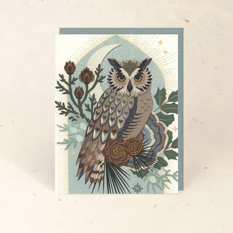 Little Gold Fox Designs Set of 10 Cards Great Horned Owl