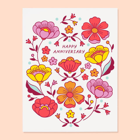 The Good Twin Anniversary Card Floral