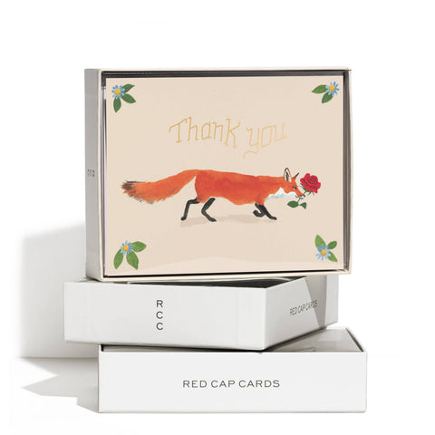 Red Cap Cards Thank You Card Thanks Fox
