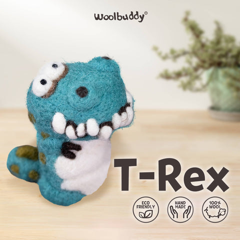 Woolbuddy - Beginner T-Rex Needle Felting Kit – DIY Craft Gift