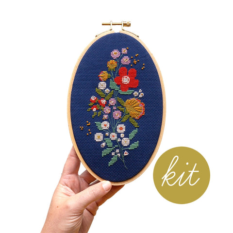 Junebug & Darlin Cross Stitch Kit Forget-Me-Knots