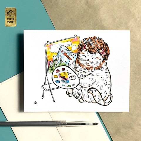 Paper Puffin Card Painter of Joy