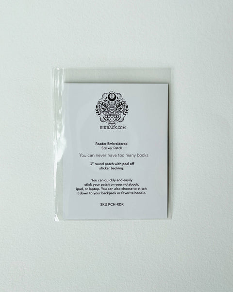 Rikrack Reader Embroidery Sticker Patch
