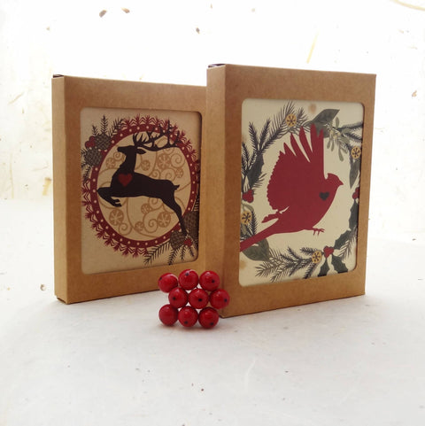Little Gold Fox Designs Set of 10 Cards Leaping Stag