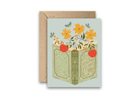 Amicreative Teacher Appreciation Card Teacher's Book of Magic