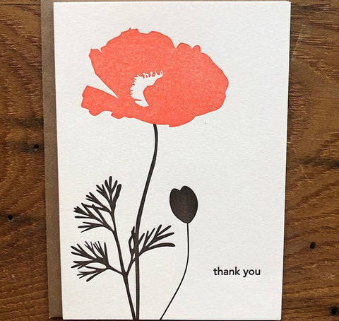 Thank You Poppy Lark Press Card