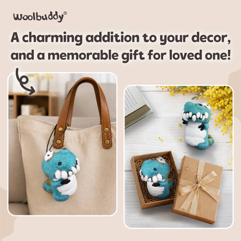 Woolbuddy - Beginner T-Rex Needle Felting Kit – DIY Craft Gift