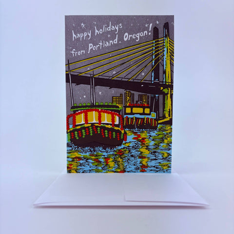 Old School Stationers Card Portland, Oregon Happy Holidays!