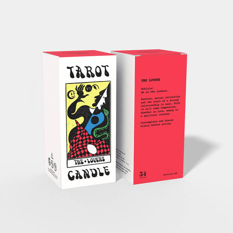 54 Celsius Candle Tarot Lovers, Orange & Moss