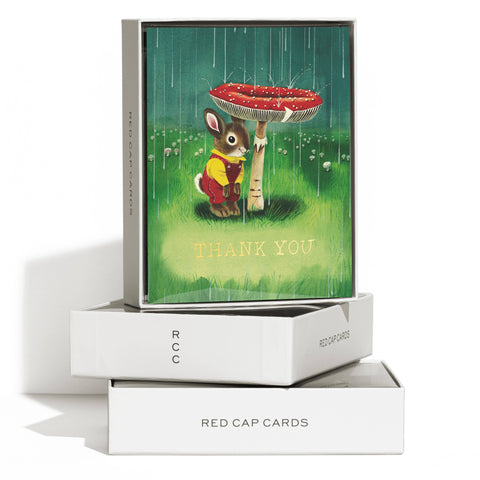 Red Cap Card Richard Scarry Bunny and Mushroom