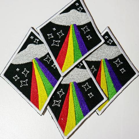 Junkyard Witch Iron On Patch Rainbows and UFOS