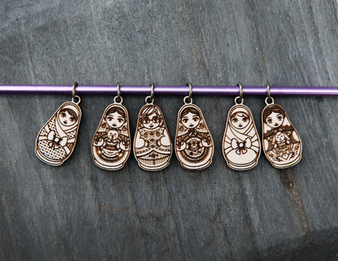 Sunrise Grove Stitch Markers Matryoshka Doll S/6