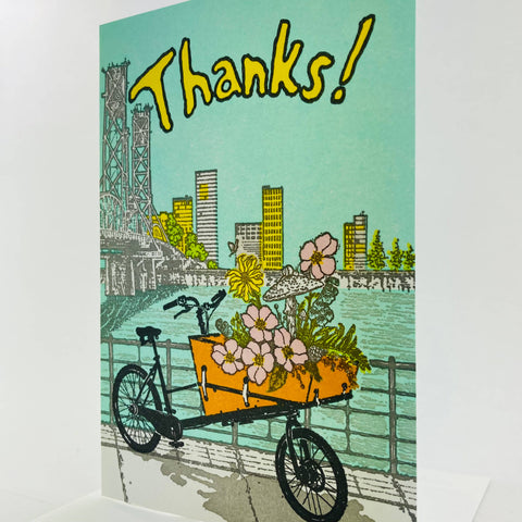 Old School Stationers Thanks! Cargo Bike Card