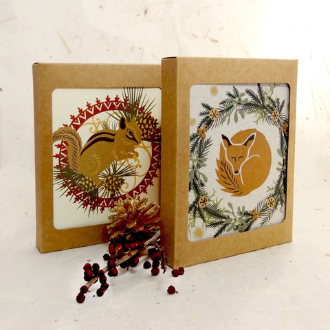 Little Gold Fox Designs Holiday Card Sleeping Fox
