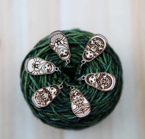 Sunrise Grove Stitch Markers Matryoshka Doll S/6