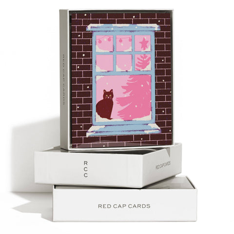 Red Cap Cards Christmas Card Waiting for Santa
