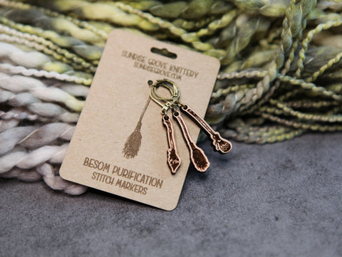 Sunrise Grove Knitting Progress Keepers & Stitch Markers Broom Shape