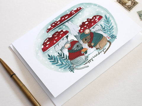 michele maule Holiday Card Holiday Mice