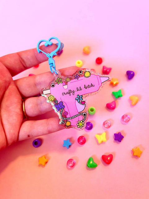 The Peach Fuzz Keychain Crafty Lil Bitch