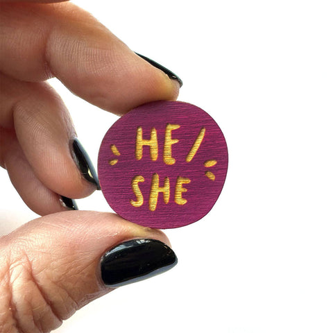 SnowMade Pronoun Pins