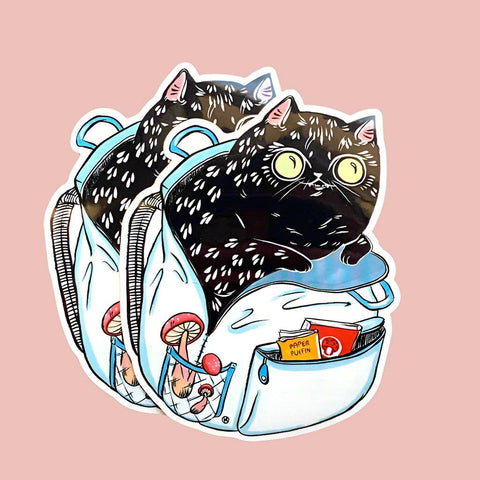 Paper Puffin Sticker Forager Cat