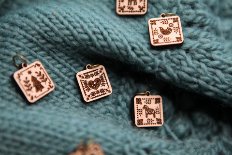 Sunrise Grove Stitch Markers Nordic Knitting Block