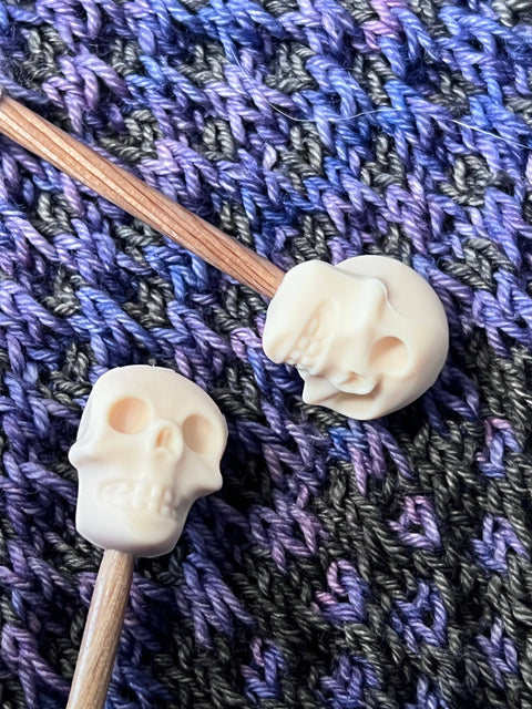 Knitting is Metal Needle Stoppers Skull