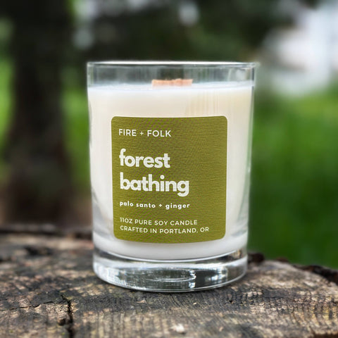 FIRE and FOLK  Forest Bathing Wood Wick Soy Candle