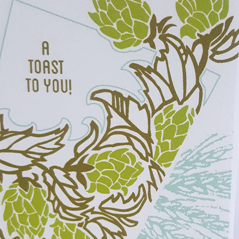 Little Green Card A Toast to You, Beer Hops