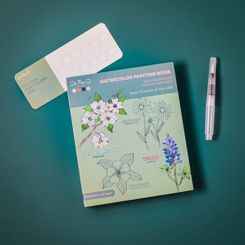 Cate Paper Co. Watercolor Painting Book State Flowers