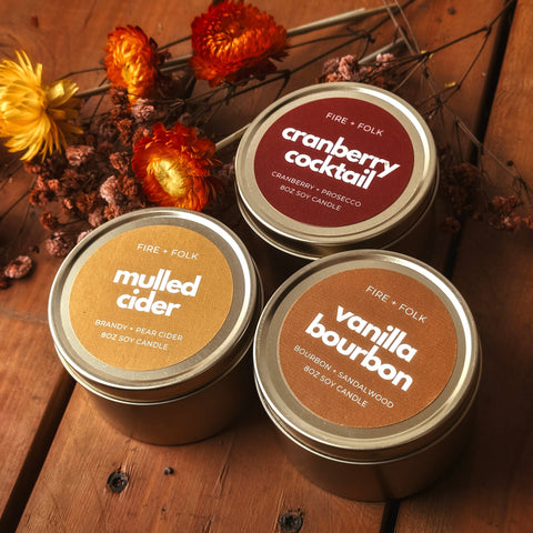 FIRE + FOLK - Winter Solstice | 8oz Wood Wick Candle Tin