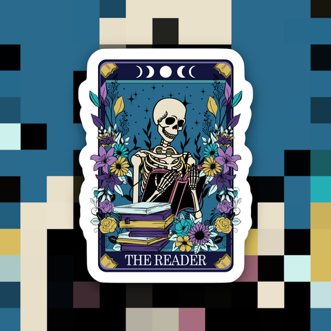 Ace the Pitmatian Co The Reader Tarot Sticker