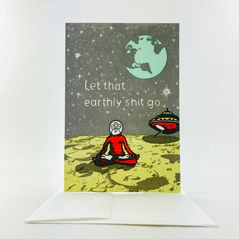 Old School Stationers Card Alien Meditation