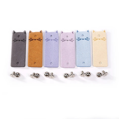 Cat Tag Leather w/stud S/6