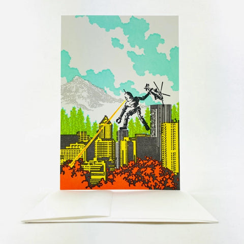 Old School Stationers Card Robot Rampage