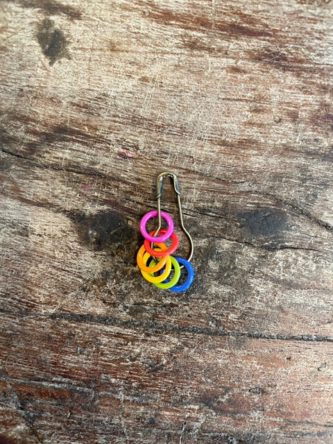 Rainbow Stitch Marker Ring Set Tiny