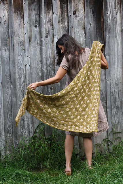 Pressed Flowers Shawl Kit Oatmeal
