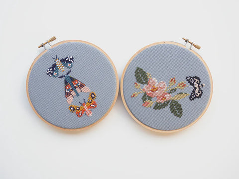 Junebug & Darlin Cross Stitch Kit Moths