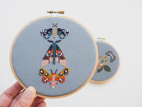 Junebug & Darlin Cross Stitch Kit Moths