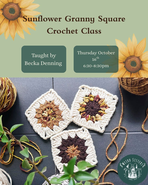 Sunflower Granny Square Crochet Class (Oct 16)