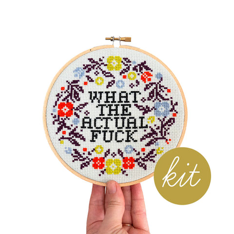Junebug & Darlin Cross Stitch Kit What the Actual Fuck