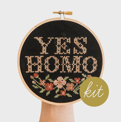 Junebug & Darlin Cross Stitch Kit Yes Homo