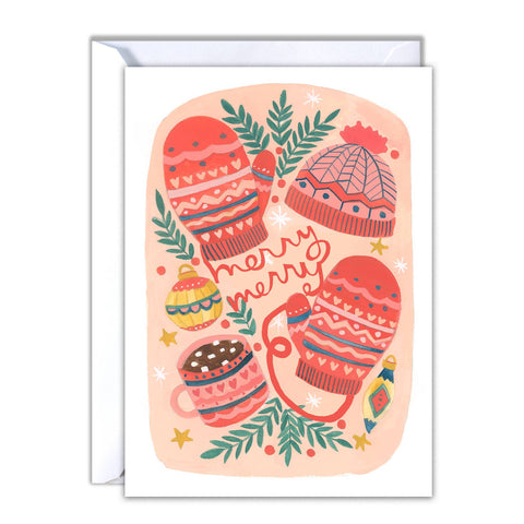 michele maule Holiday Card Merry Merry Mittens